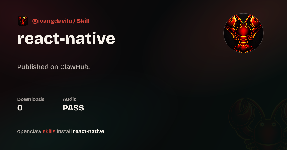 React Native — ClawHub