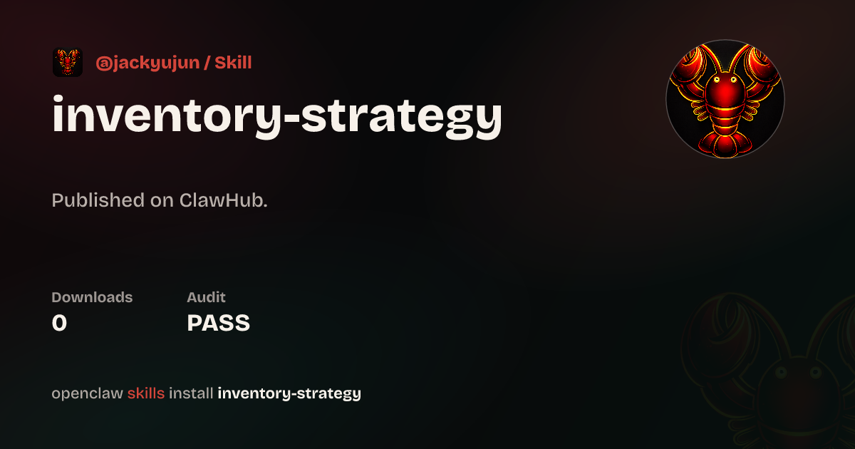 Security audit · Aloudata CAN SKILLS - inventory-strategy — ClawHub