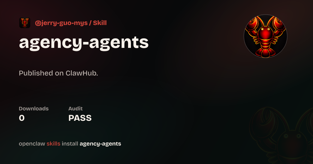 Agency Agents — ClawHub