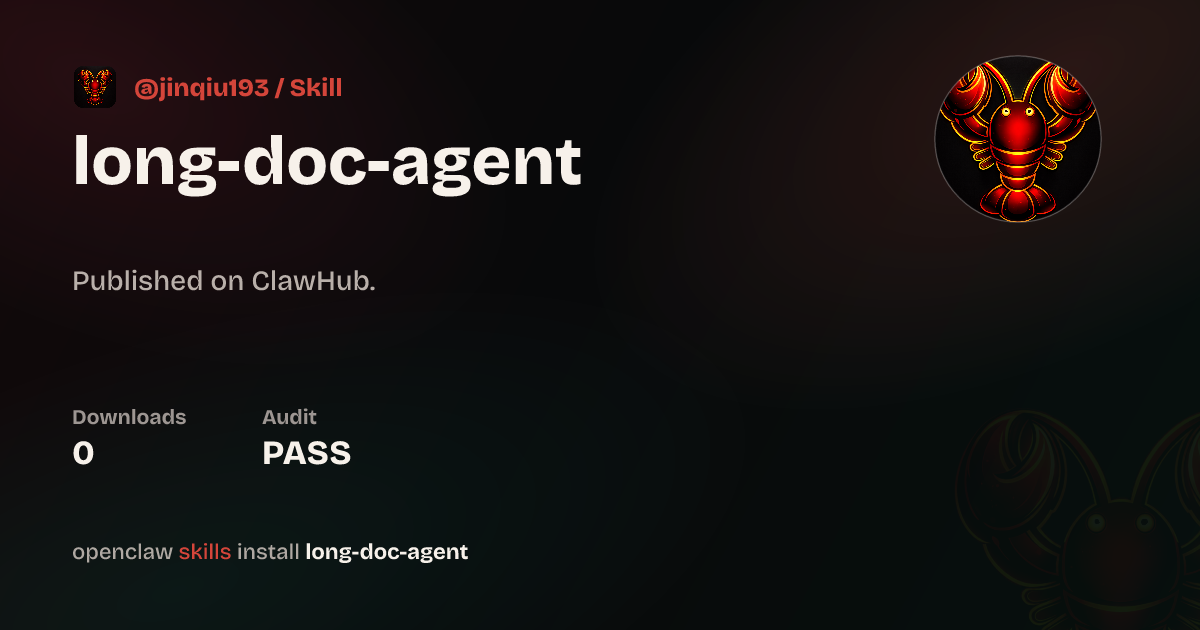 long-doc-agent — ClawHub