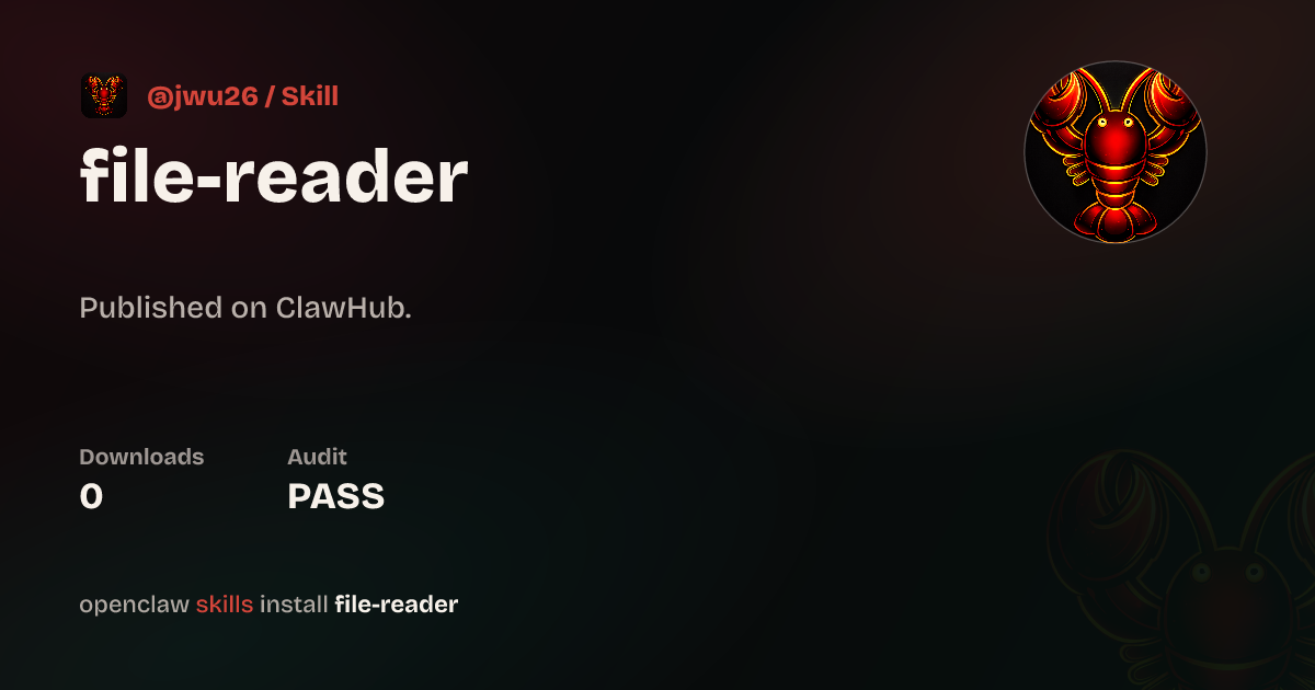 File Reader — ClawHub