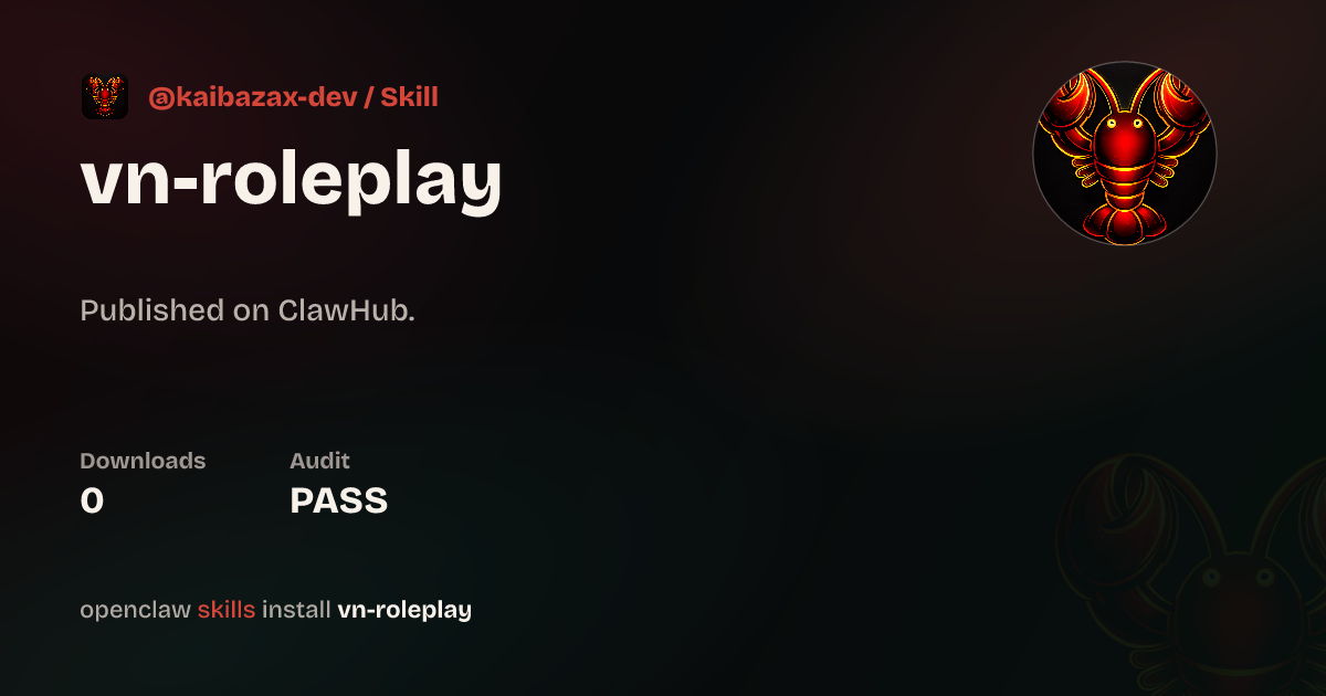 Roleplay - Chat box — ClawHub