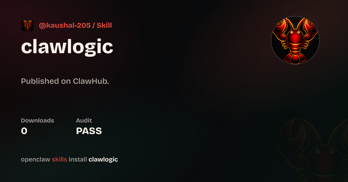 CLAWLOGIC Trader — ClawHub