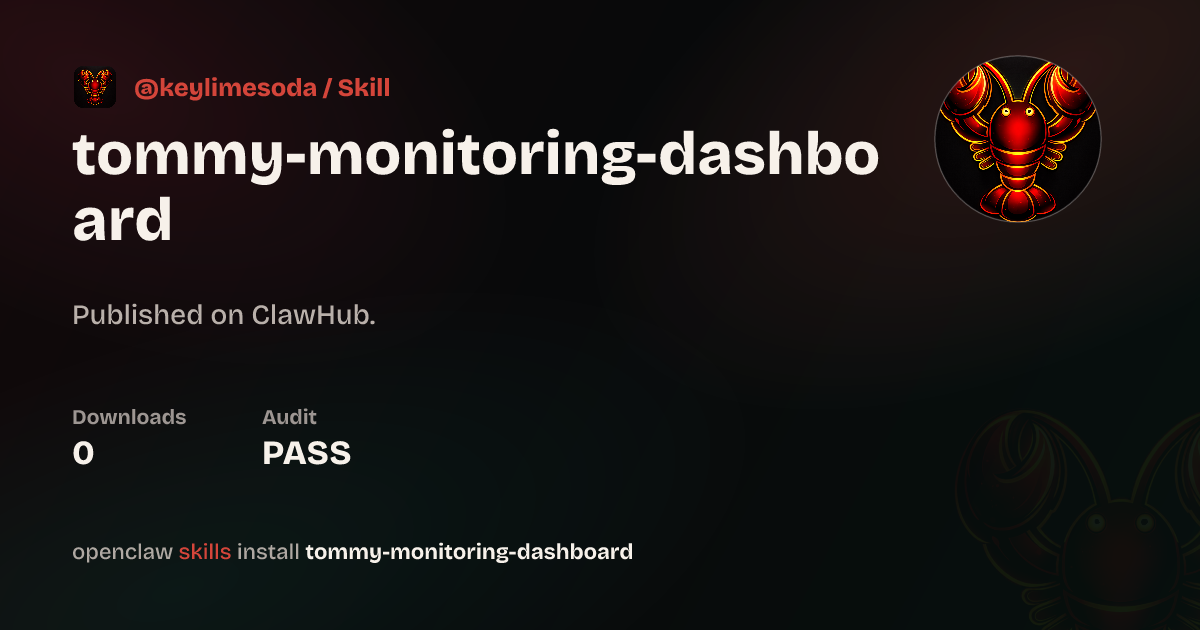 Security audit · Live Monitoring Dashboard — ClawHub