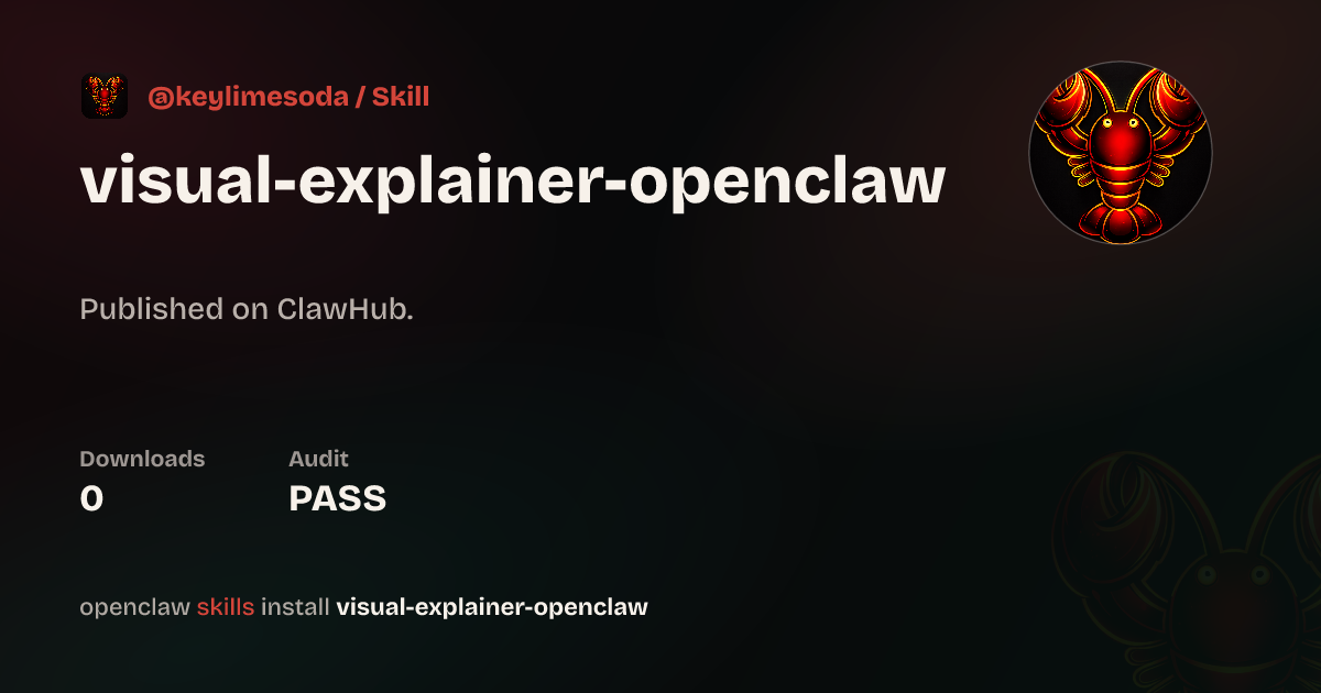 Security audit · Visual Explainer for OpenClaw — ClawHub