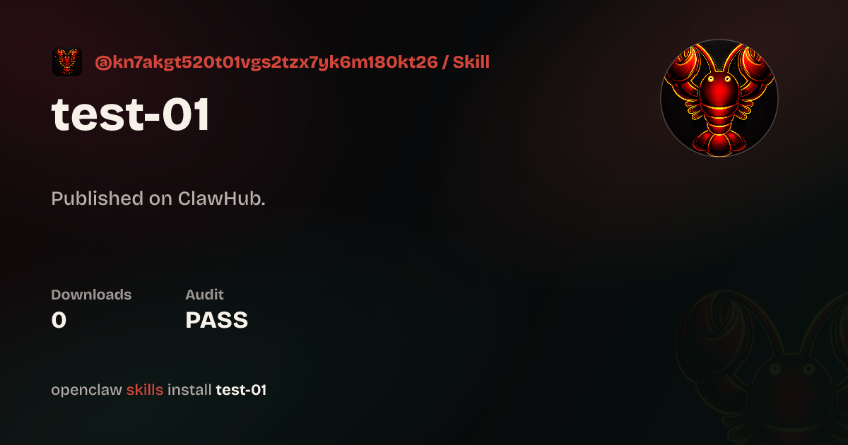 test-01 — ClawHub
