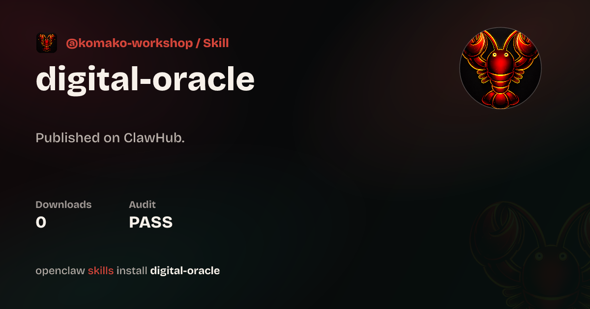 Digital Oracle — ClawHub