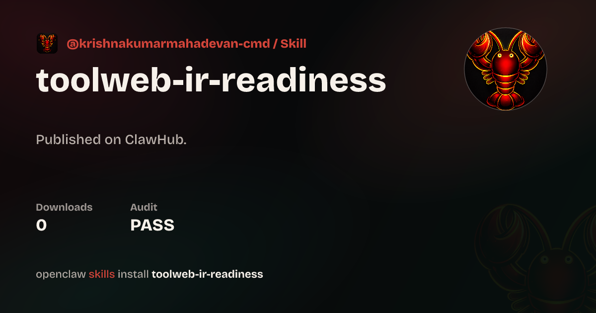 Security audit · IR Readiness — ClawHub