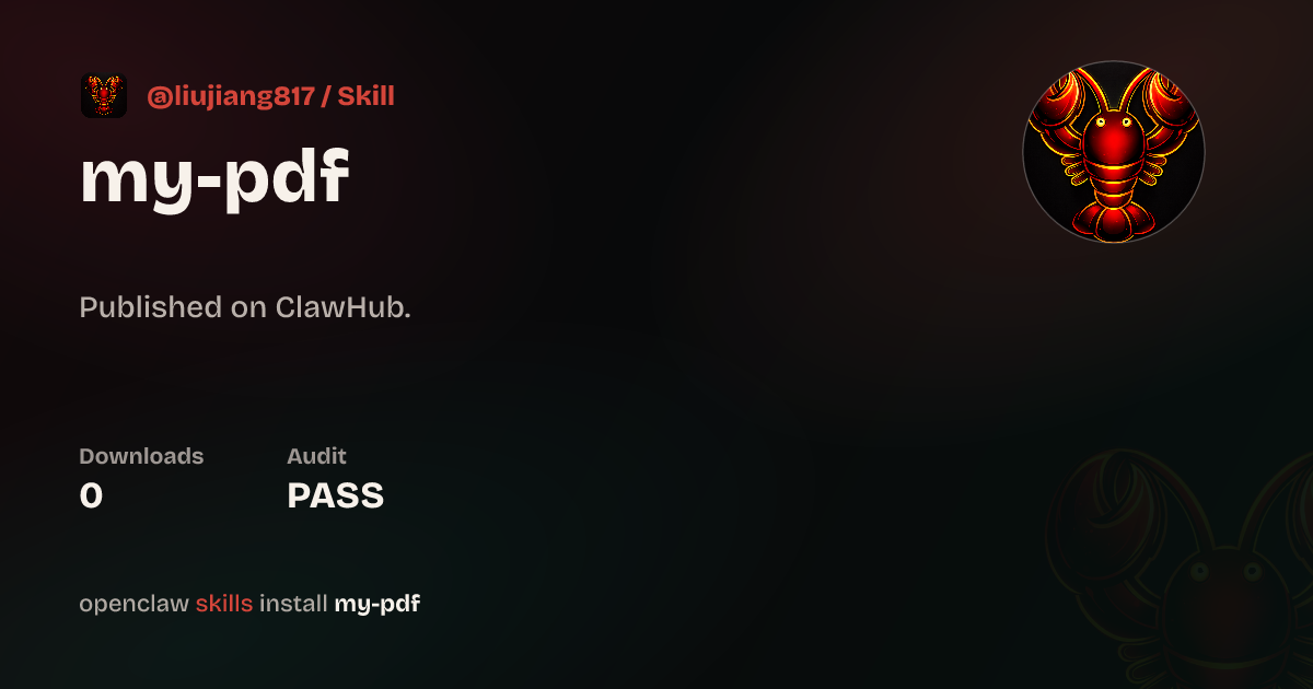 My Pdf — ClawHub