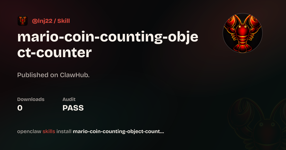 object_counter — ClawHub
