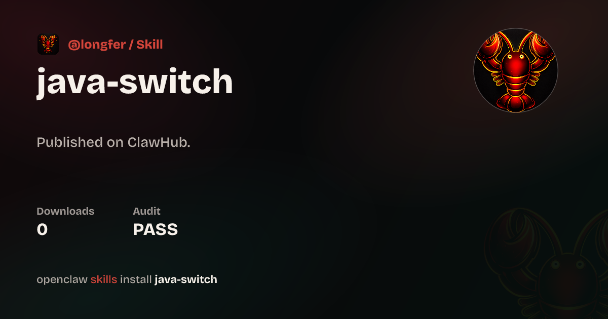 Java Switch — ClawHub