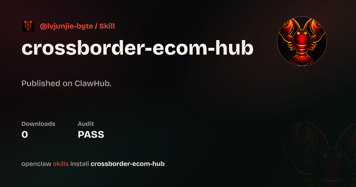 Crossborder Ecom Hub — ClawHub