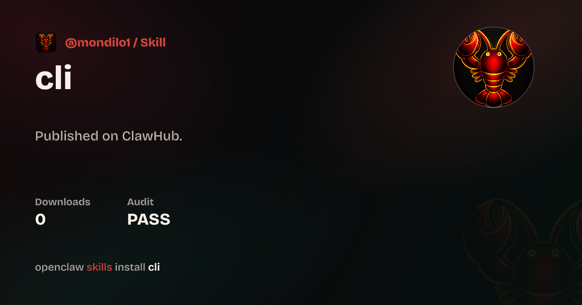 Cli — ClawHub