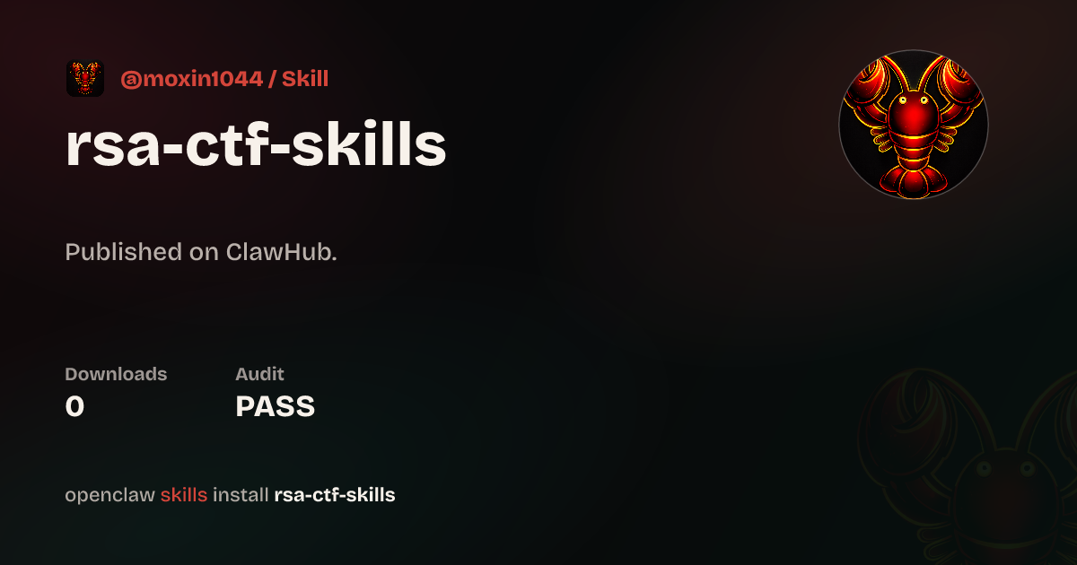 rsa-ctf-skills — ClawHub