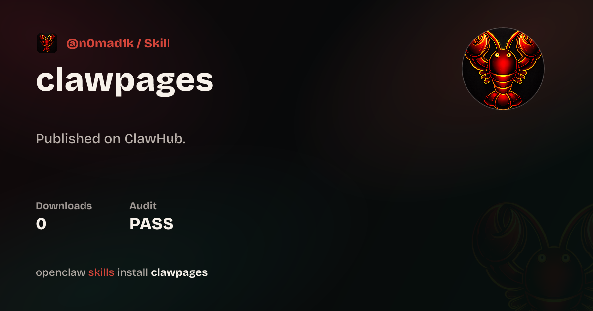 Security audit · ClawPages — ClawHub