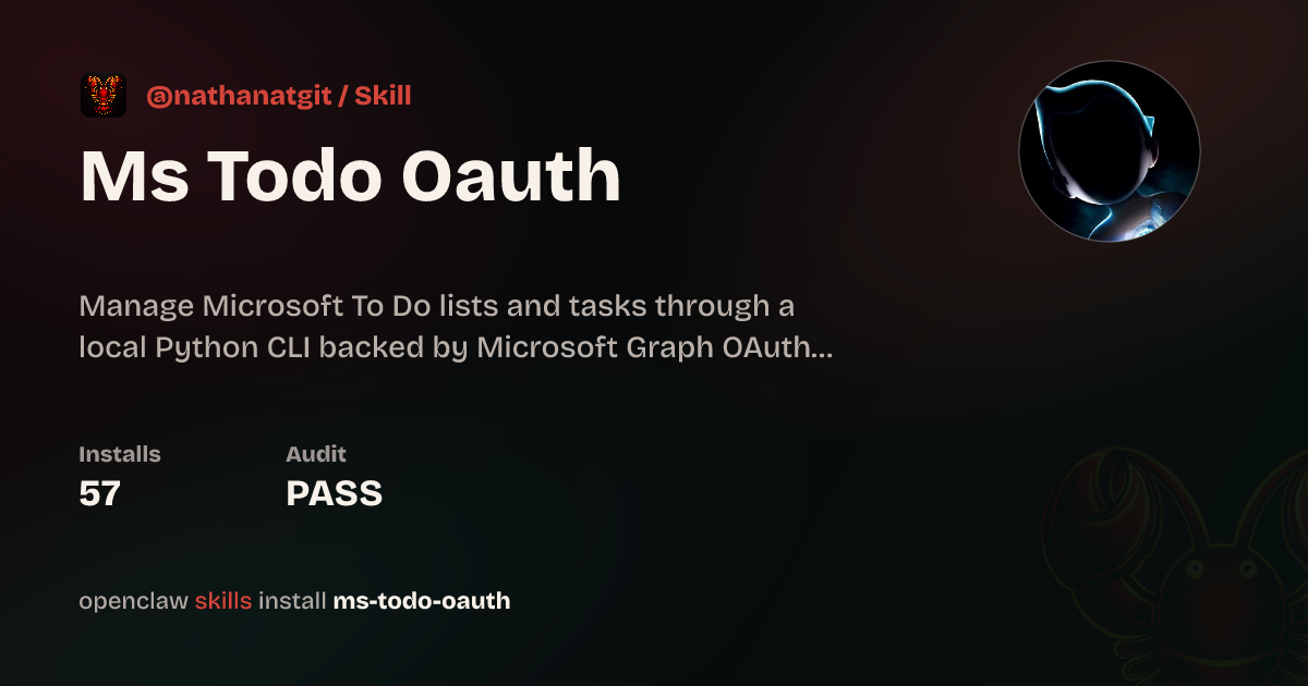 Ms Todo Oauth — ClawHub