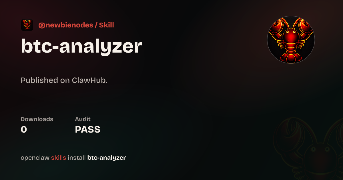 BTC Analyzer — ClawHub