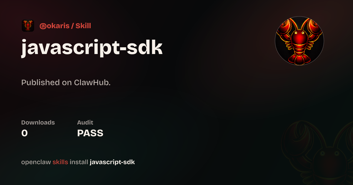 Javascript Sdk — ClawHub