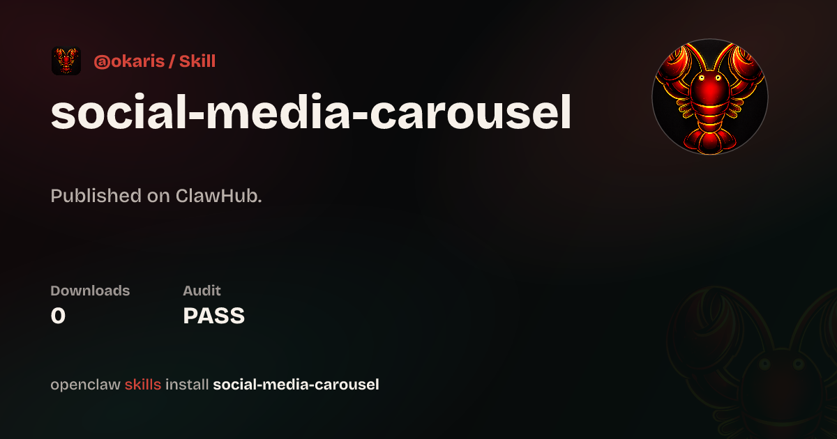 Social Media Carousel — ClawHub