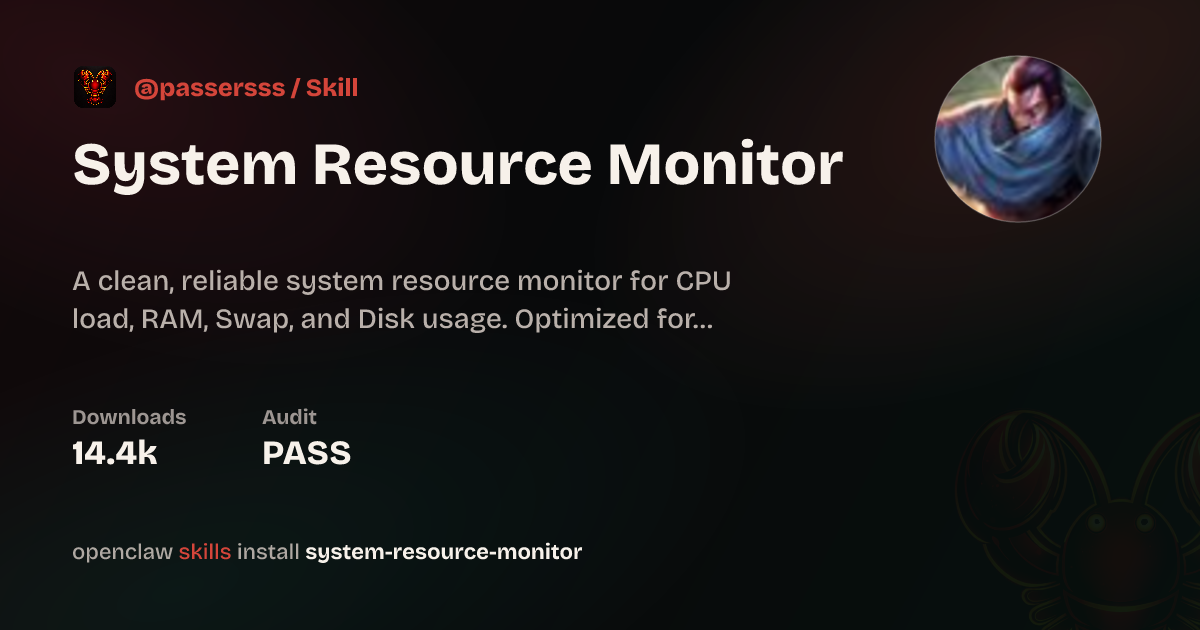 System Resource Monitor — ClawHub