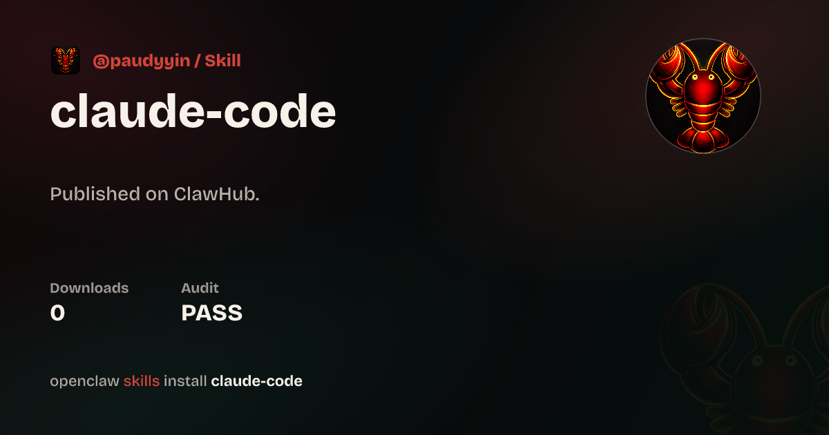 Claude Code — ClawHub