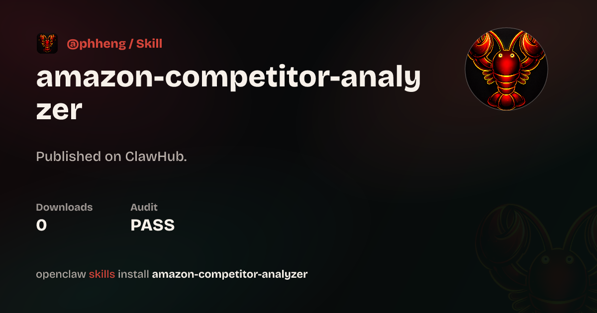 Amazon Competitor Analyzer — ClawHub