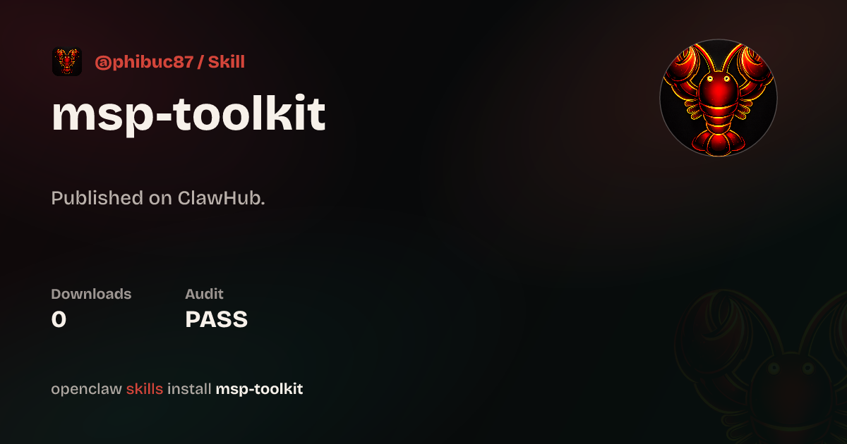 EDI MSP Toolkit — ClawHub