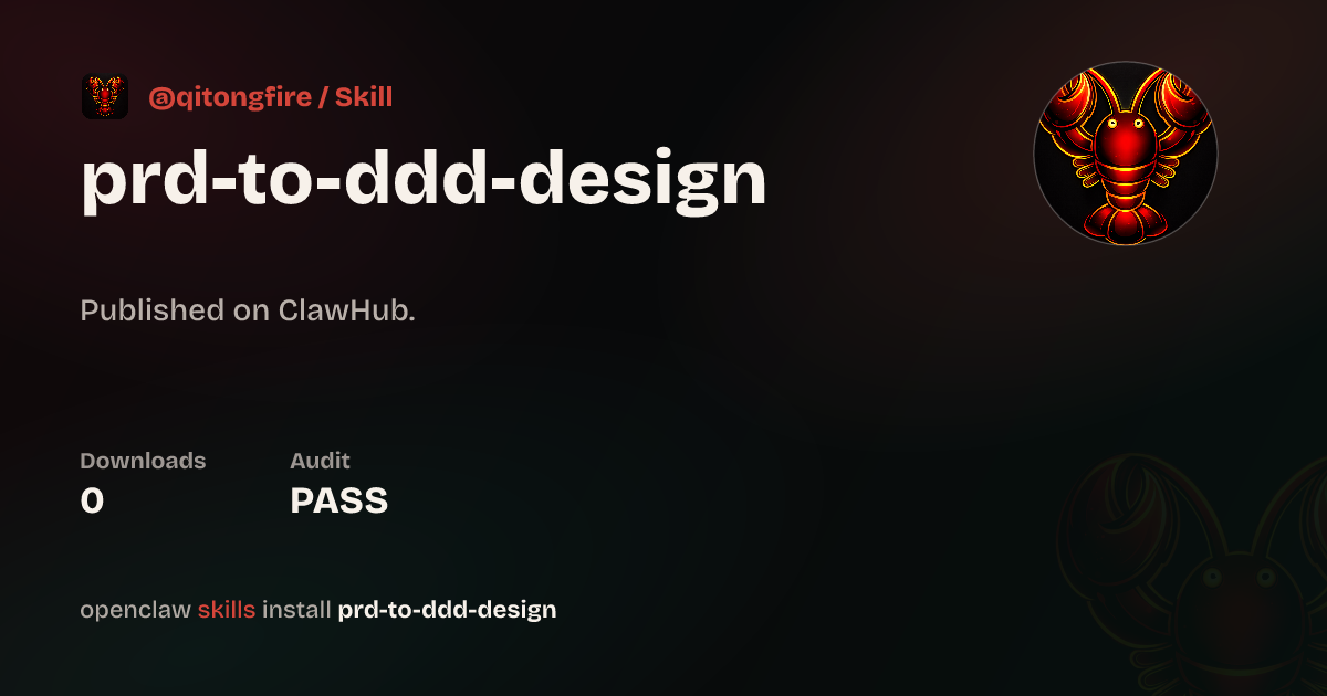 Convert natural language requirements (PRD) into AI-friendly DDD domain ...