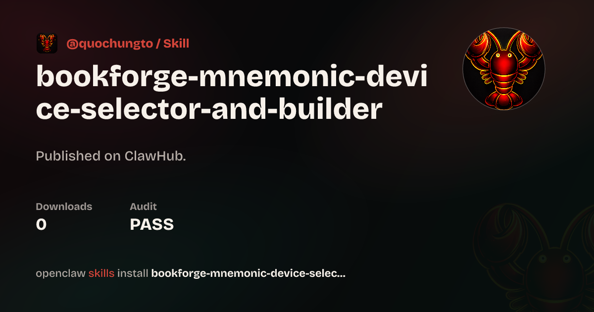 Mnemonic Device Selector And Builder — ClawHub