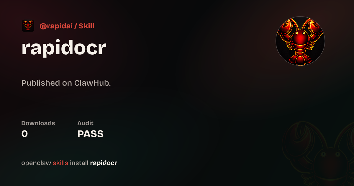 Security audit · RapidOCR — ClawHub