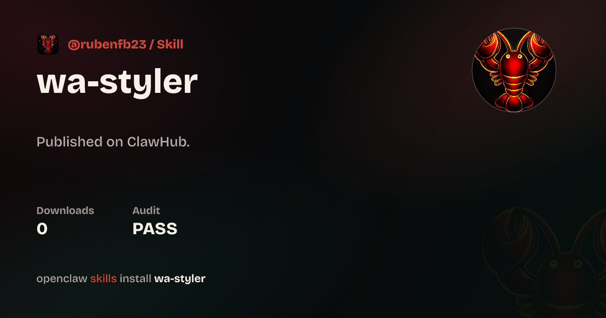 WhatsApp Styler — ClawHub