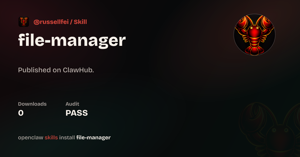 Static analysis security · File Manager — ClawHub
