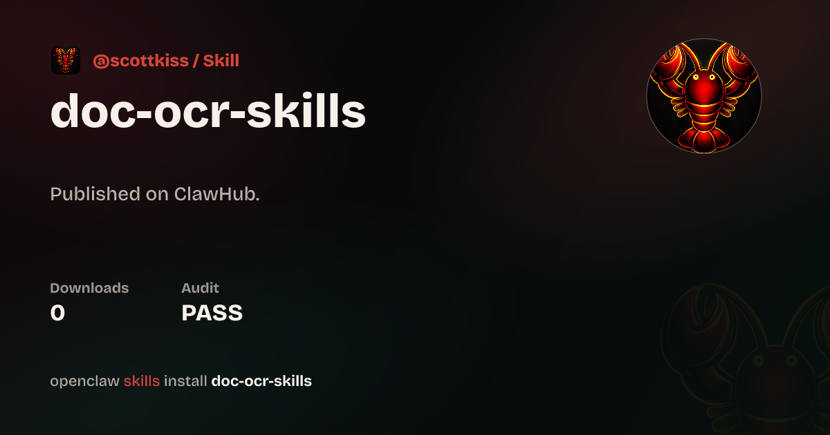 Security audit · Doc Ocr Skills — ClawHub