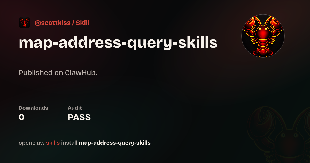 Map Address Query — ClawHub