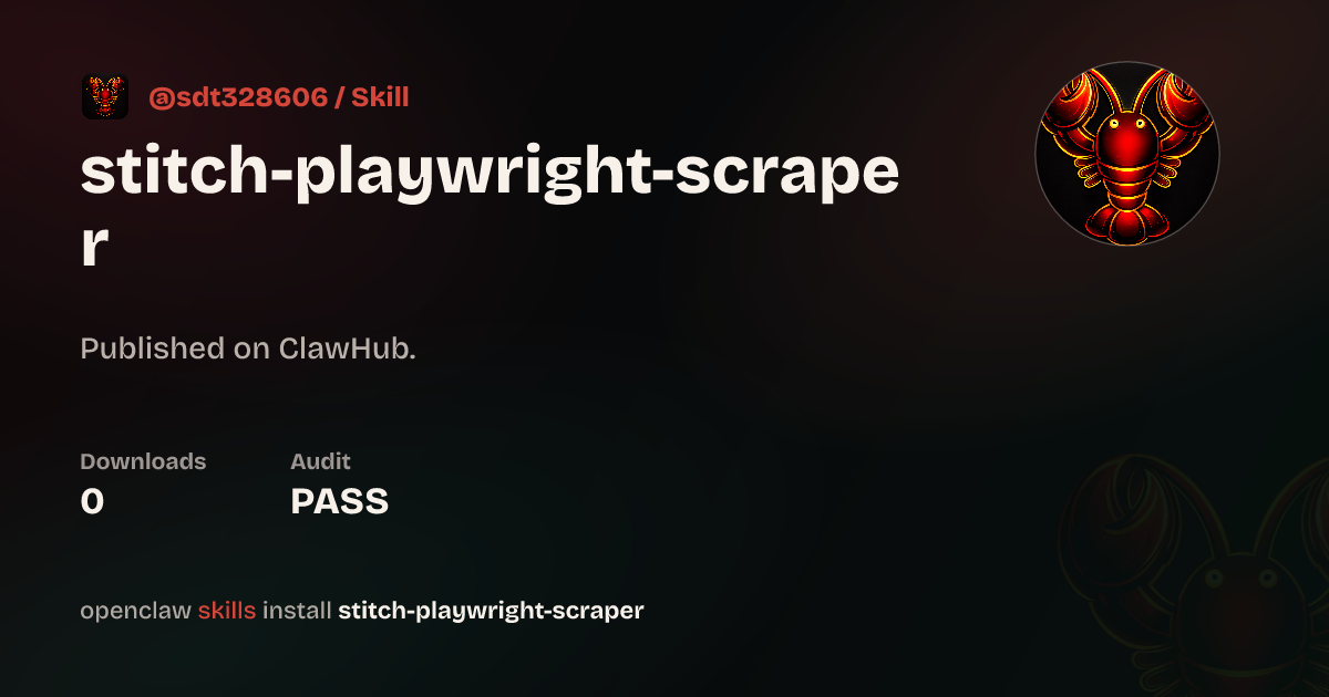 Playwright Scraper — ClawHub