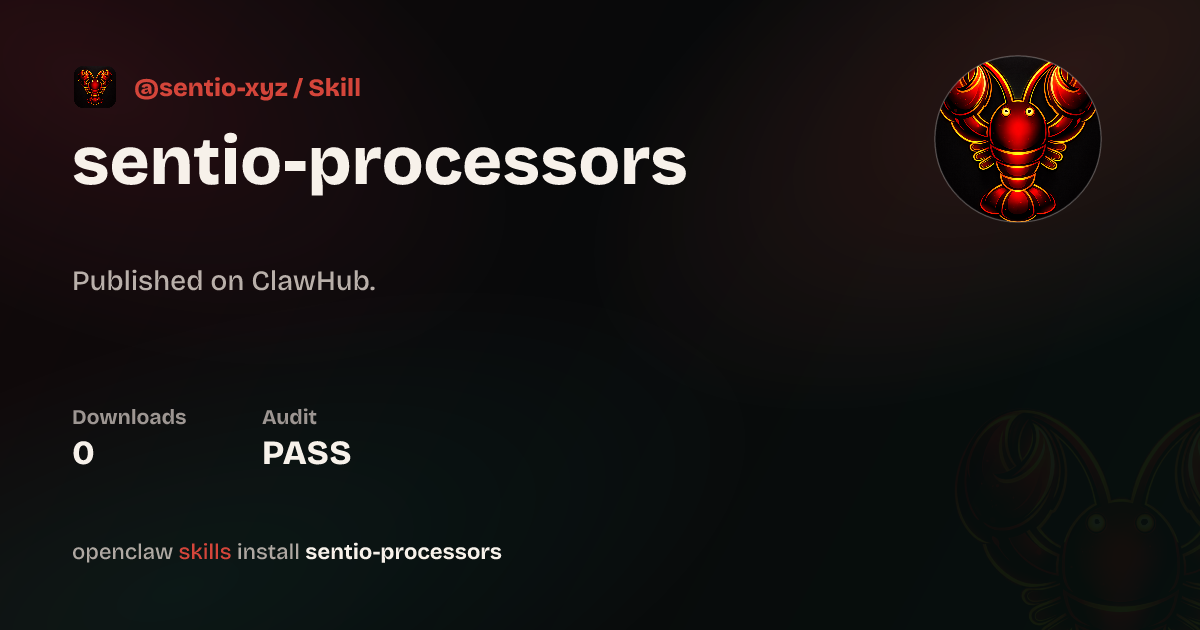 sentio-processors — ClawHub