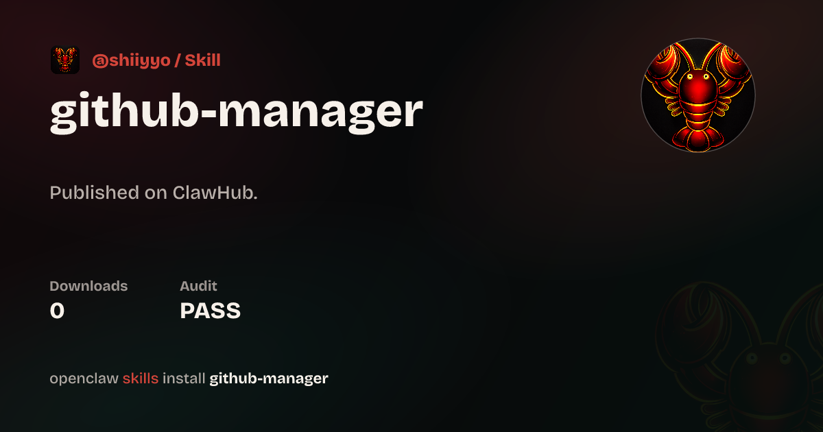 AutoGitHub — ClawHub