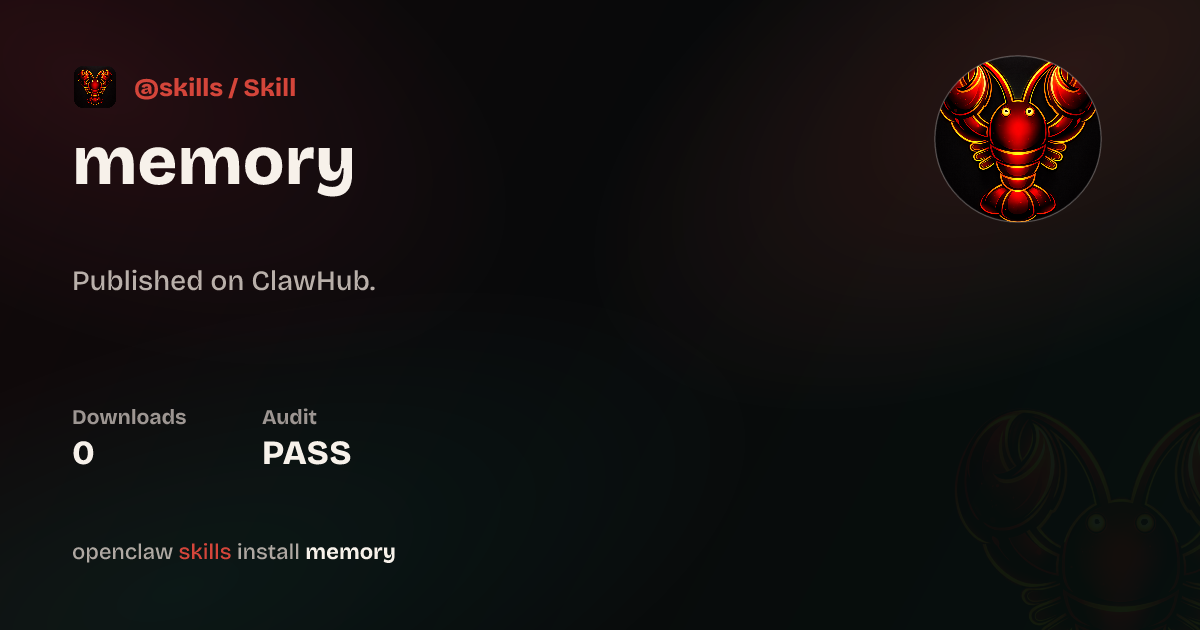 memory — ClawHub