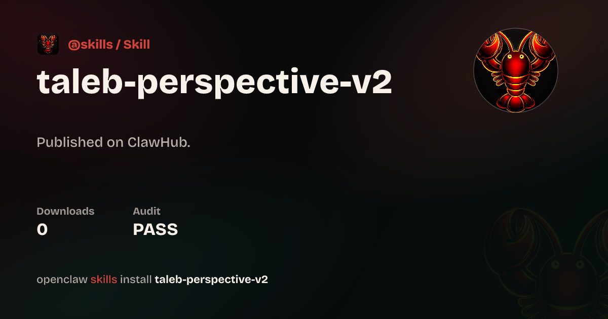 taleb-perspective-v2 — ClawHub