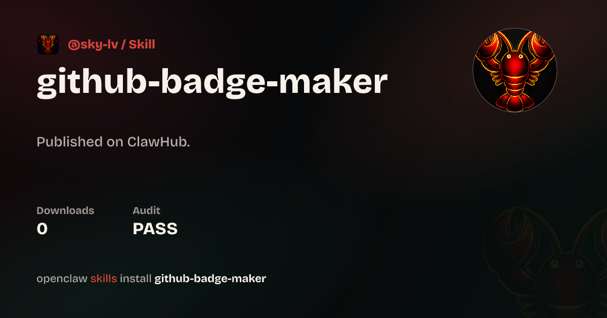 github-badge-maker — ClawHub