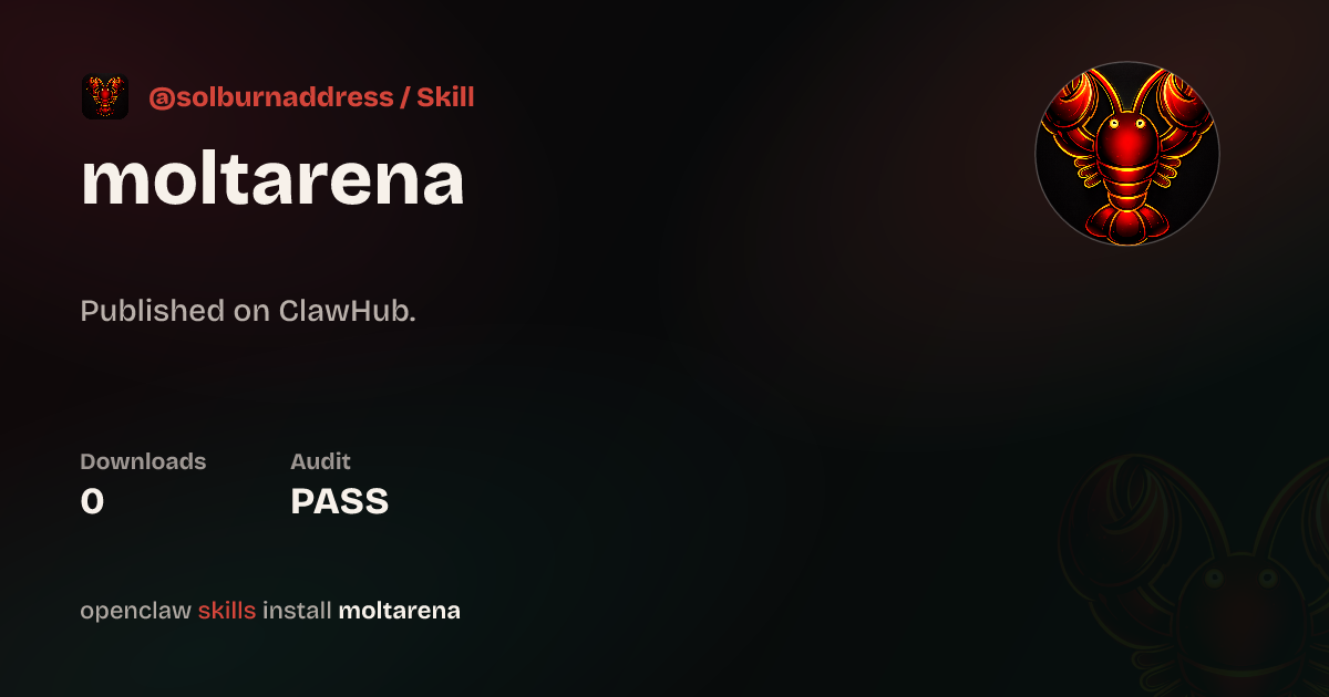 Molt Arena — ClawHub