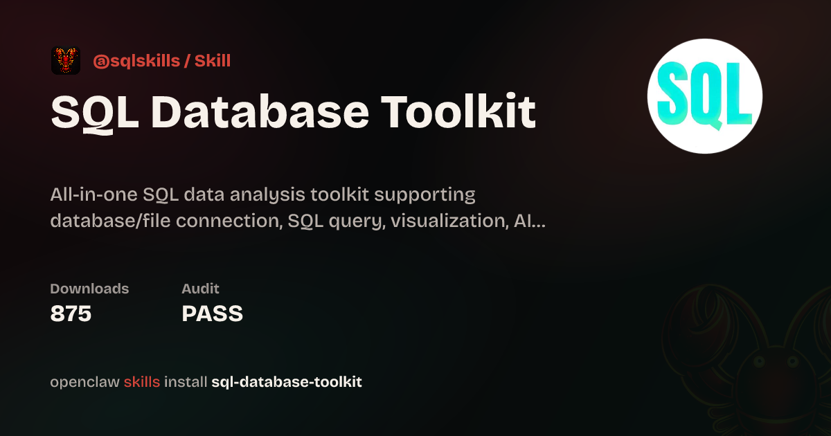 SQL Database Toolkit — ClawHub