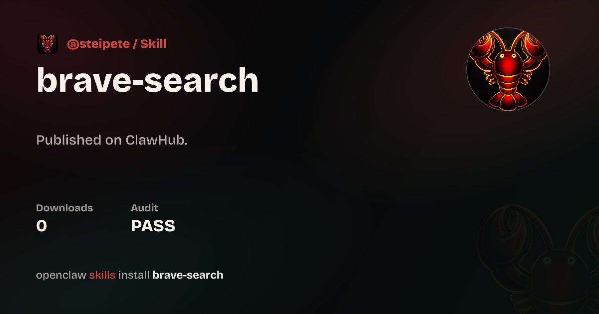 Brave Search — ClawHub