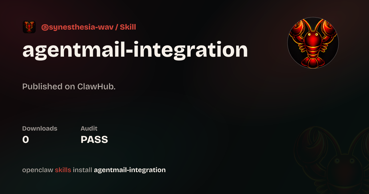 AgentMail Integration — ClawHub