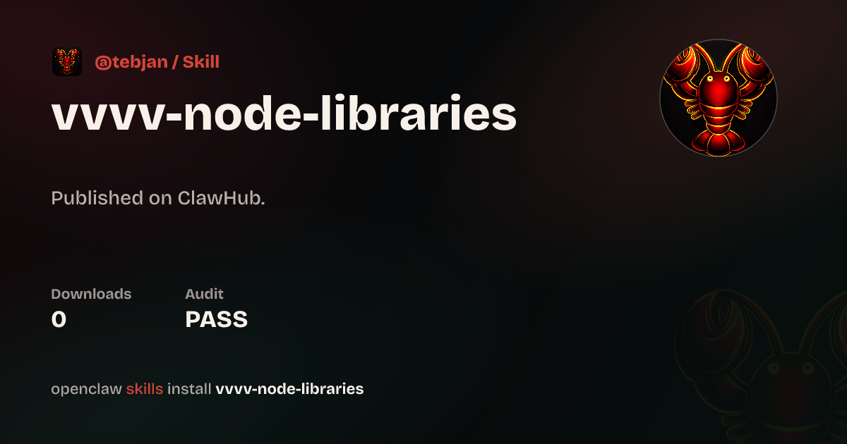 Vvvv Node Libraries — ClawHub