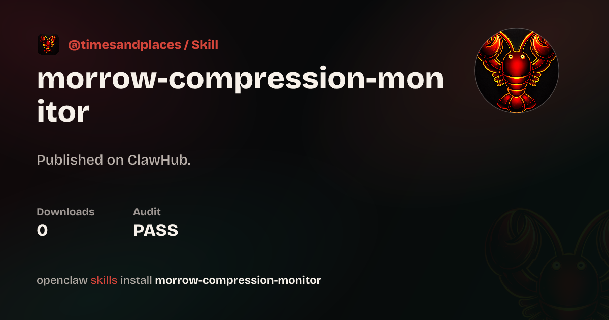Security audit · Compression Monitor — ClawHub