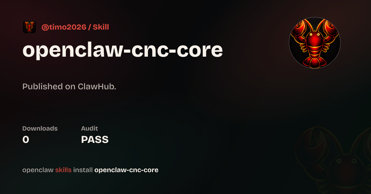 Openclaw Cnc Core — ClawHub