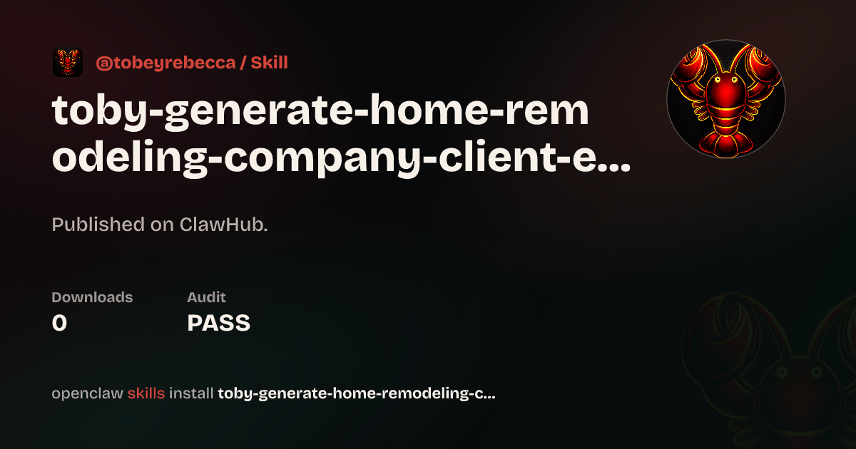 Security audit · Generate Home Remodeling Company Client Education ...