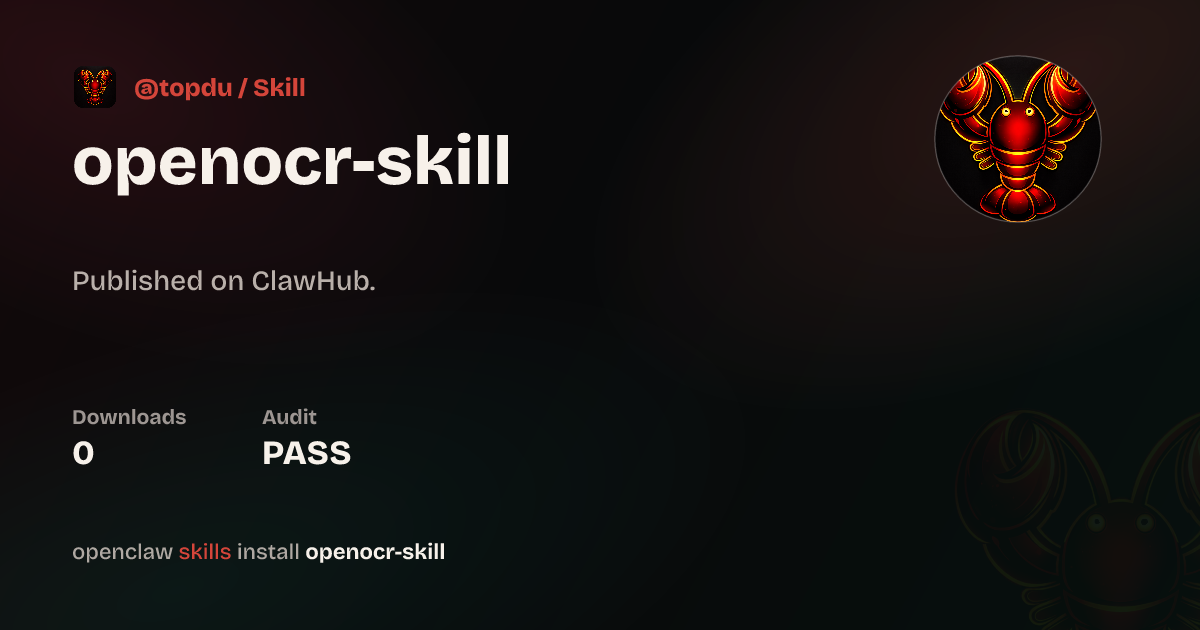 openocr-skill — ClawHub