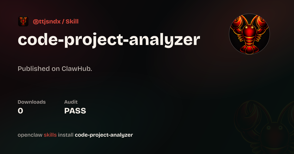 Code Project Auto Analyzer — ClawHub